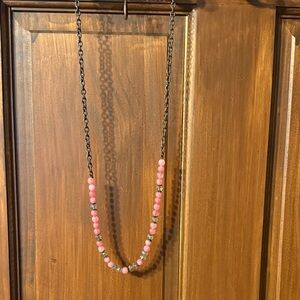 Chic Pink Beaded Necklace